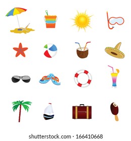 beach icon color vector illustration