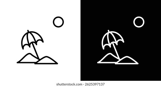 Beach icon concept stroke on white background