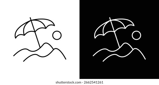 Beach icon design. Thin graphic elements vector illustration