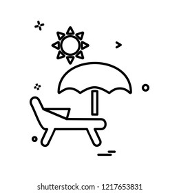Beach icon design vector