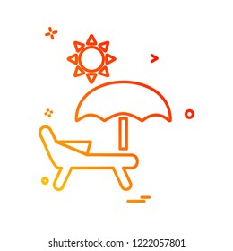 Beach icon design vector
