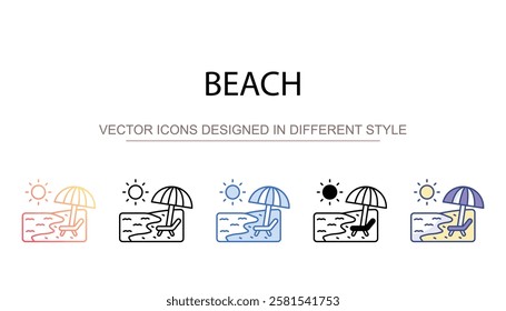 Beach icon design with white background stock illustration