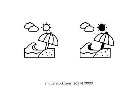 Beach icon design with white background stock illustration