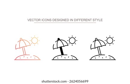 Diseño de icono de playa con fondo blanco Ilustración de stock