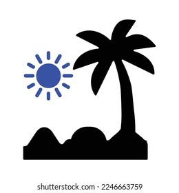 Beach Icon in Dualtone Style