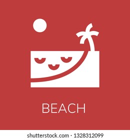  Beach icon. Editable  Beach icon for web or mobile.