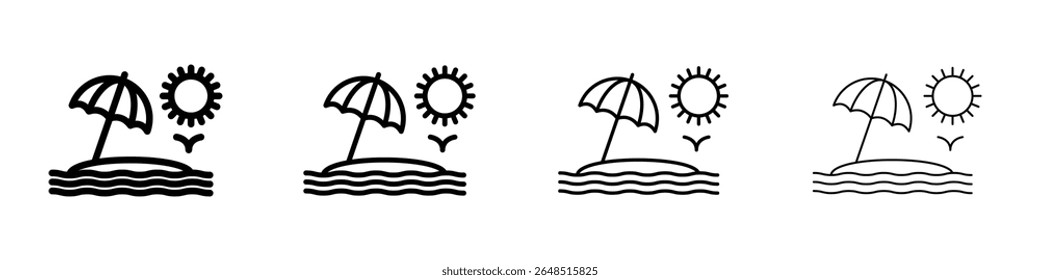 Beach icon filled flat sign concept for web design.