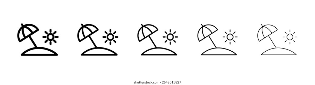 Strandsymbol gefüllt flachen Schild Konzept für Web-Design.