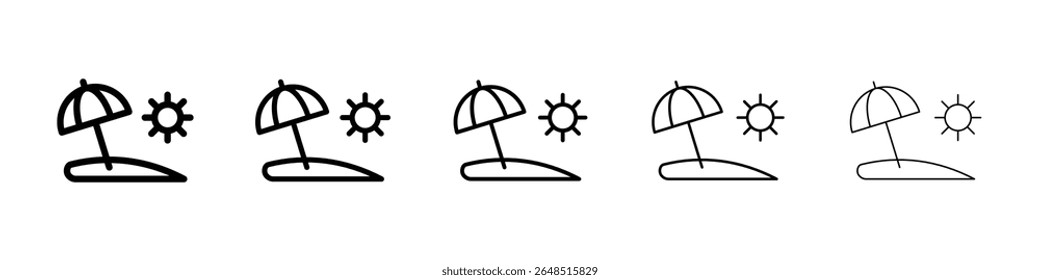 Icono de playa lleno de concepto de letrero plano para el Diseño web.