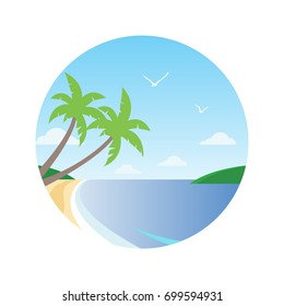 Beach Icon Flat Design Stock Vector (Royalty Free) 699594931 | Shutterstock