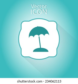 Beach icon . Flat design style. Made in vector illustration