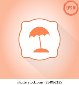 Beach icon . Flat design style. Made in vector illustration