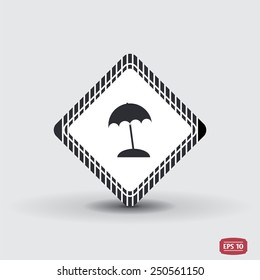 Beach icon . Flat design style. Made in vector illustration