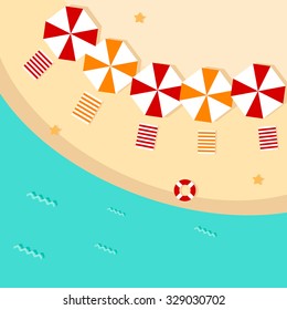Beach icon. Flat design style modern vector illustration. Isolated on stylish color background.