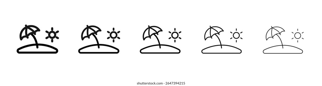 Beach icon flat illustration set logo