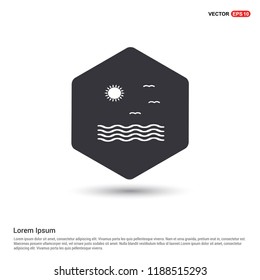 beach icon Hexa White Background icon template - Free vector icon