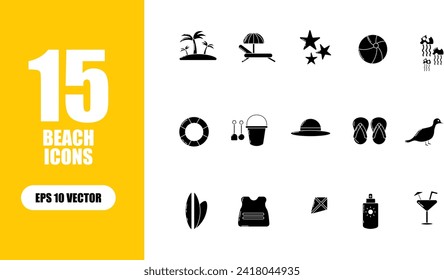 Beach Icon Illustration Collection Set