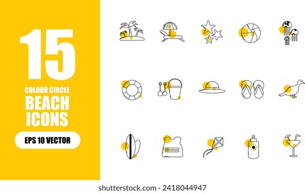 Kollektionsset für Beach-Icon-Illustrationen