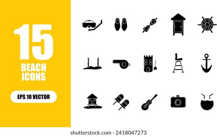 Beach Icon Illustration Collection Set