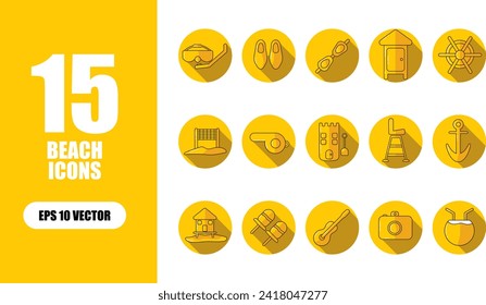 Beach Icon Illustration Collection Set