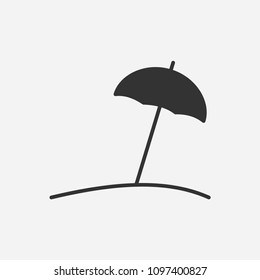 Beach icon illustration,vector summer sign,umbrella symbol