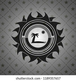 beach icon inside black badge