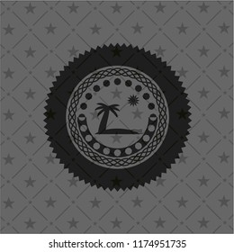beach icon inside black emblem. Vintage.