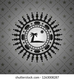 beach icon inside black emblem. Vintage.