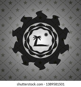 beach icon inside black emblem. Vintage.