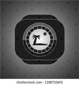 beach icon inside dark badge or emblem