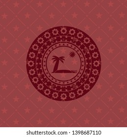 beach icon inside red icon or emblem