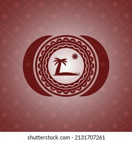 Strandsymbol in rotem Symbol oder Emblem. 