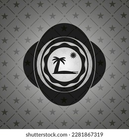 beach icon inside retro style black emblem. 