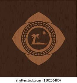 beach icon inside wood emblem
