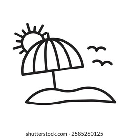Beach Icon Isolated flat vector in outline