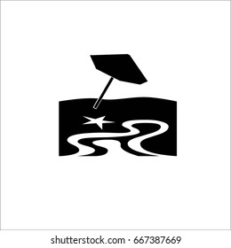 Beach Icon isolated on background. Modern flat pictogram, business, marketing, internet concept. Trendy Simple vector symbol for web site design or button to mobile app. Logo illustration