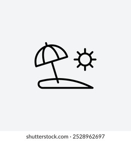 Strandsymbol einzeln auf weißem Hintergrund.