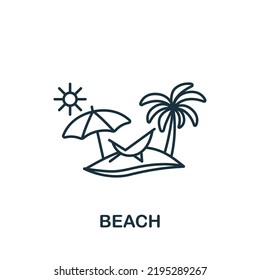 Beach icon. Line simple Summer icon for templates, web design and infographics