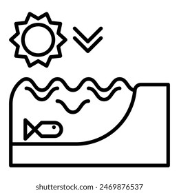 beach icon, line icon of summer, beach gear