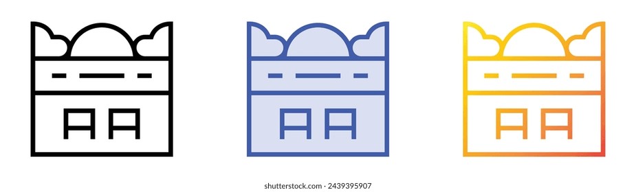 beach icon. Linear, Blue Fill and Gradient Style Design Isolated On White Background