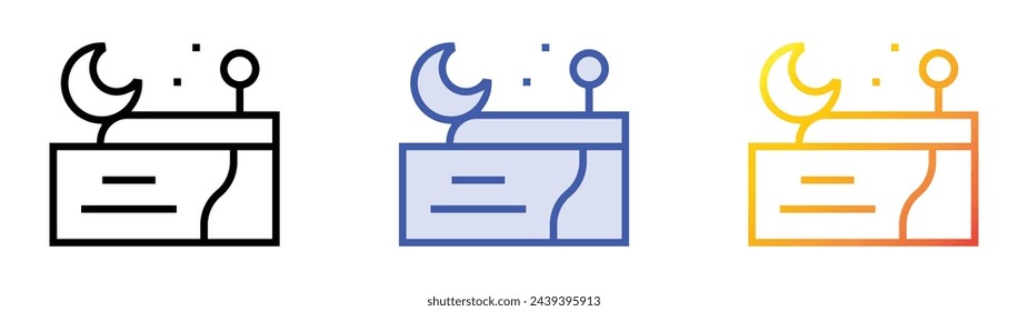 beach icon. Linear, Blue Fill and Gradient Style Design Isolated On White Background