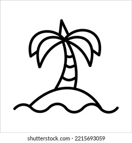 Beach Icon Logo Design Vector Template Illustration Sign And Symbol Pixels Perfect