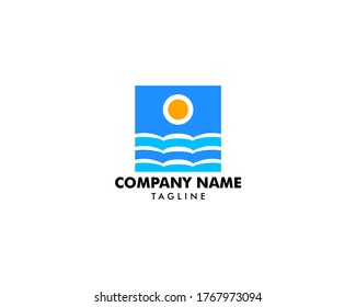 Beach icon logo element illustration
