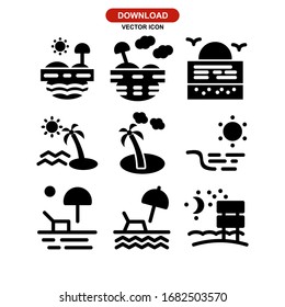 beach icon or logo isolated sign symbol vector illustration - Collection of high quality black style vector icons
