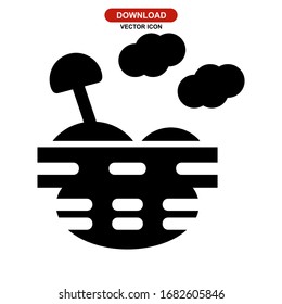 Strandsymbol oder Logo einzeln auf Zeichen Vektorillustration Illustration - hochwertige Vektorgrafiken im schwarzen Stil
