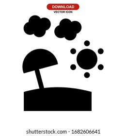 beach icon or logo isolated sign symbol vector illustration - high quality black style vector icons
