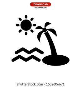 beach icon or logo isolated sign symbol vector illustration - high quality black style vector icons
