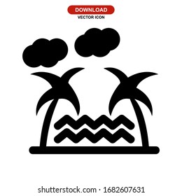 beach icon or logo isolated sign symbol vector illustration - high quality black style vector icons
