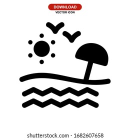 beach icon or logo isolated sign symbol vector illustration - high quality black style vector icons
