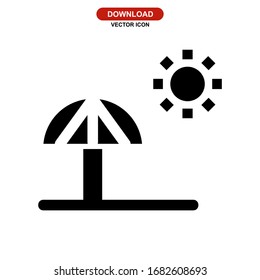 beach icon or logo isolated sign symbol vector illustration - high quality black style vector icons
